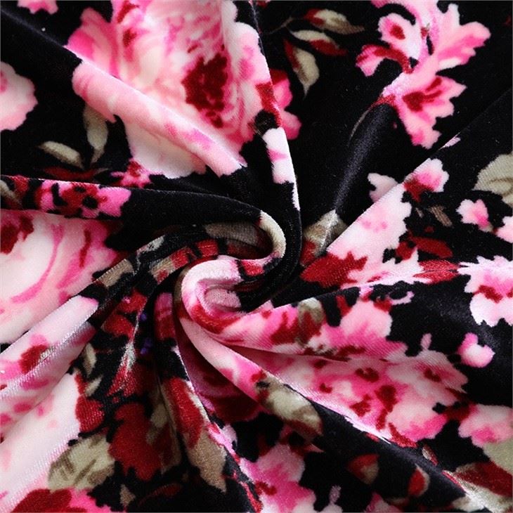 Printed Stretch Velvet Fabric